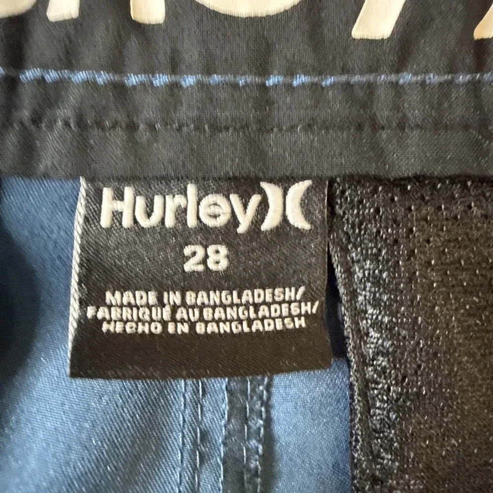 Hurley Men's Shorts Navy Blue Lightweight Chino Beach‎ Casual Inseam 10